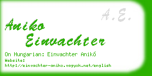 aniko einvachter business card